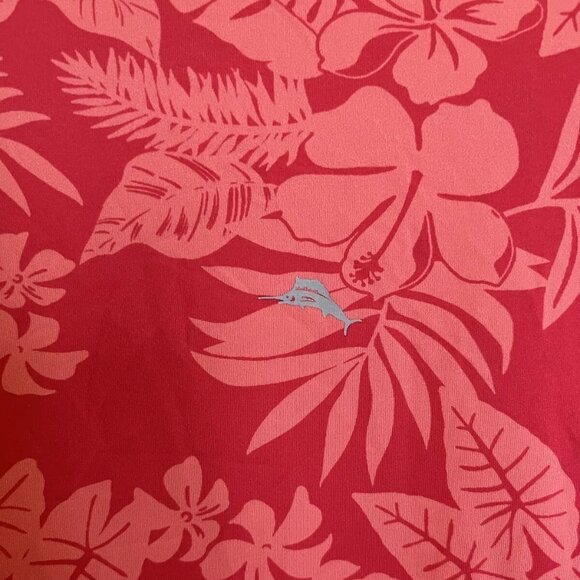 Tommy Bahama Mesh Tech Crew Neck T-Shirts Size S $37 Red Tropic Print - Picture 3 of 7
